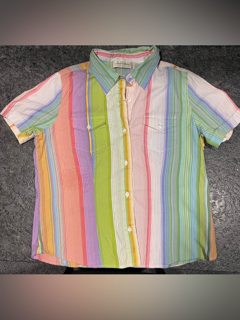 Vintage-Inspired Multicolor Striped Button-Down Shirt -